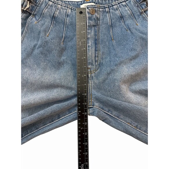 Forever 21 Women’s High Waist Mom Jeans Size 27 Blue Denim Pleated Buckle Detail - Picture 6 of 7